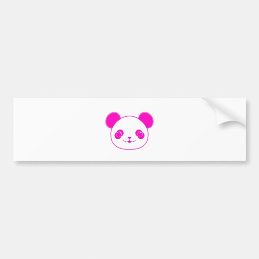 Roze Beer Kawaii Panda Bumpersticker (Voorkant)