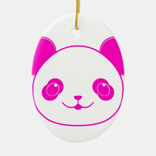 Roze Beer Kawaii Panda Keramisch Ornament (Voorkant)