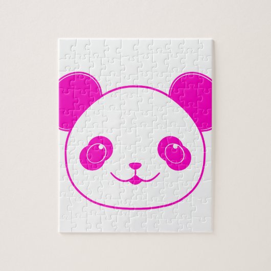 Roze Beer Kawaii Panda Legpuzzel (Verticaal)