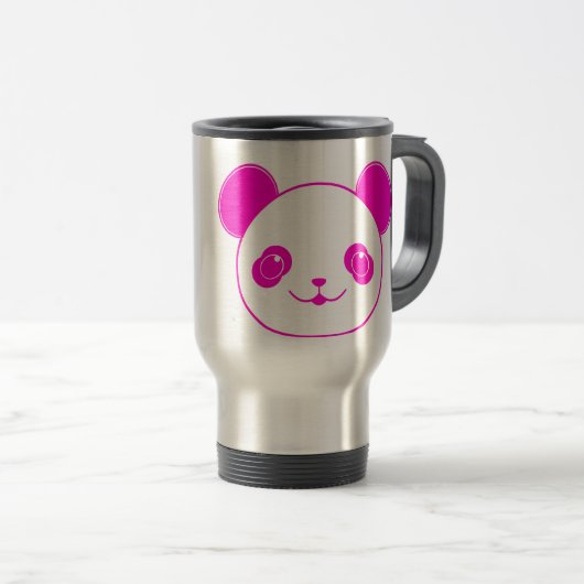 Roze Beer Kawaii Panda Reisbeker (Voorkant rechts)