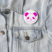 Roze Beer Kawaii Panda Ronde Button 5,7 Cm (In situ)