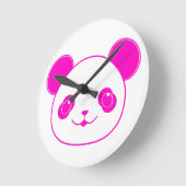 Roze Beer Kawaii Panda Ronde Klok (Hoek)