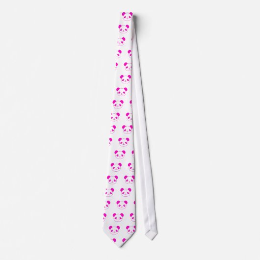 Roze Beer Kawaii Panda Stropdas (Voorkant)
