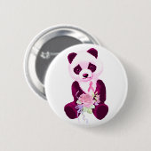 Roze Beer Ribbon Panda Ronde Button 5,7 Cm (Voorkant /achterkant)