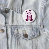 Roze Beer Ribbon Panda Ronde Button 5,7 Cm (In situ)