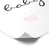 Roze Beer welp Schattige Baby shower welkomstbord Poster (Hoek)
