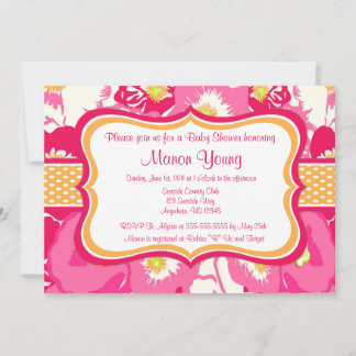 Roze Begonia Baby of Bridal Shower Invitation Kaart
