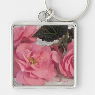 Roze Begonias Sleutelhanger