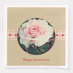 Roze beige en rood servet