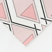 Roze beige geometrisch patroon fleece deken (Hoek)