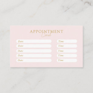 Roze & Beige-Goud, Minimaal, Elegant, Salon Afsprakenkaartje