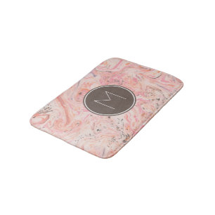 Roze beige Gray Marmer Bath Mat
