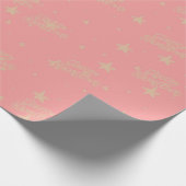 Roze & beige Kerst Inpakpapier (Hoek)
