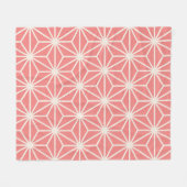Roze Beige Kubus Hexagon Driehoek Japans Patroon Fleece Deken (Voorkant (Horizontaal))