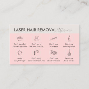 Roze Beige Laser Ontharing Nazorg Visitekaartje