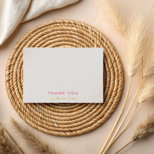 Roze Beige Minimalistische Klassieke Stippen Confe Bedankkaart