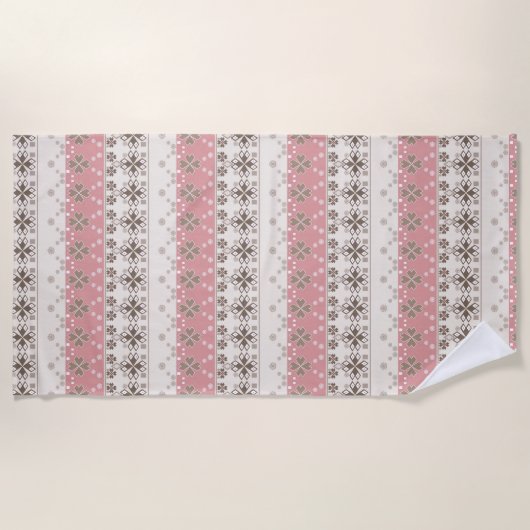 Roze beige versiering strandlaken (Voorkant)