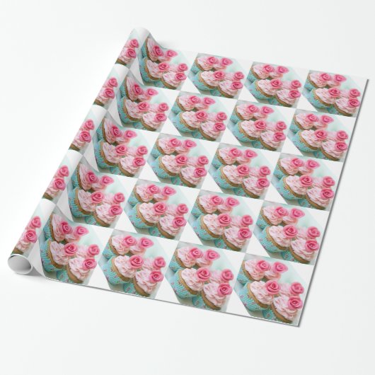 Roze beker cadeaupapier (Uitgerold)