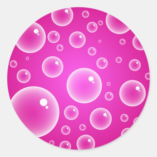 Roze bellen ronde sticker (Voorkant)