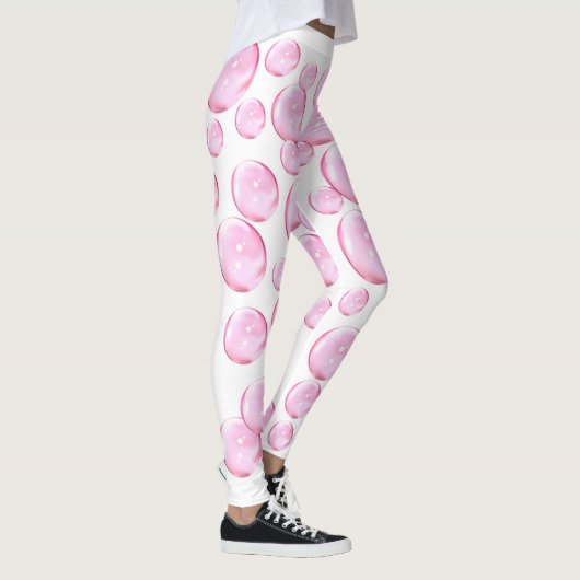 Roze bellenwit leggings (Rechts)