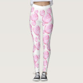 Roze bellenwit leggings (Voorkant)