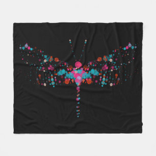 Roze belletjes Dragonfly vlinderbak Fleece Deken