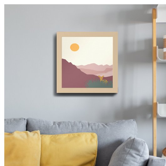 Roze bergen boho landschap perfect poster