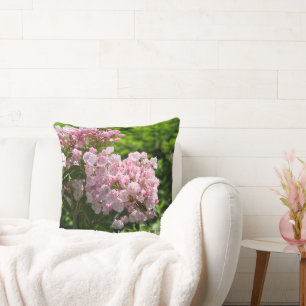 Roze Berglaurier Omkeerbare Witte Bloemen Kussen