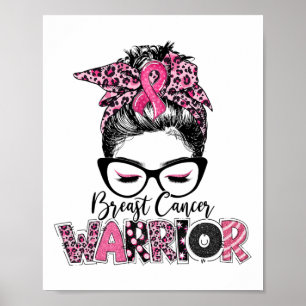 Roze bericht over borstkankerbewustwording met een poster