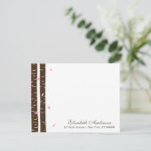 Roze berkenbomen vlakke briefkaarten (Staand voorkant)