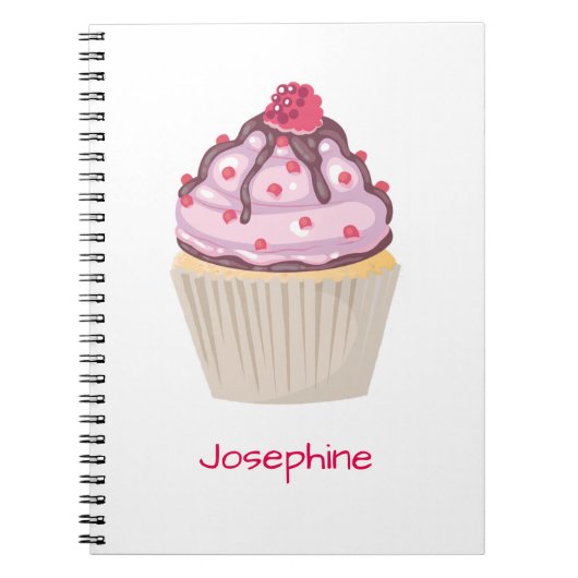 Roze Berry Cupcakes Notitieboek (Voorkant)