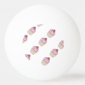 Roze Berry Cupcakes Pingpongballen (Achterkant)