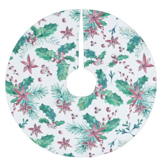 Roze bessen en bloemen kerstboom rok (Voorkant)