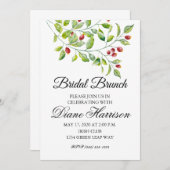 Roze bessen en groene loof bruiloft douche kaart (Voorkant / Achterkant)