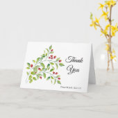 Roze bessen en groene olievlek Dank u wel Kaart (Gele Bloem)