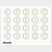 Roze bessen en groene olievraagstukken ronde sticker (Vel)