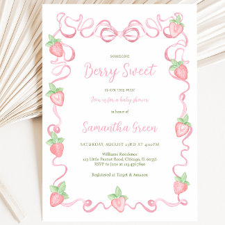 Roze Bessie Zoete Baby Shower Kaart