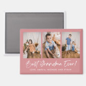 Roze Beste Oma Ooit Drie Fotomagneten Magneet (Voorkant / Achterkant)