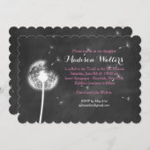 Roze beste wensen Bat Mitzvah uitnodiging (Voorkant / Achterkant)