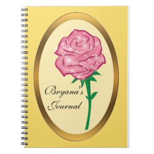 Roze Betoverd Glitter Rozen Notitieboek Journaal
