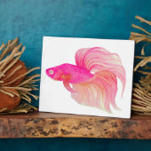 Roze Betta Fish Waterverf Fotoplaat (Zijkant)