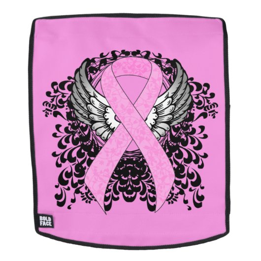 Roze Bewustmakingslint aan met Wings Rugtassen (Verwijderbaar gezicht)