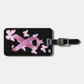 Roze bewustmakingslint bagagelabel (Voorkant horizontaal)