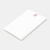 Roze bewustmakingslint met vlinder post-it® notes (Schuin)