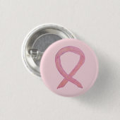 Roze bewustmakingsring Aangepaste Button met lint (Voorkant /achterkant)
