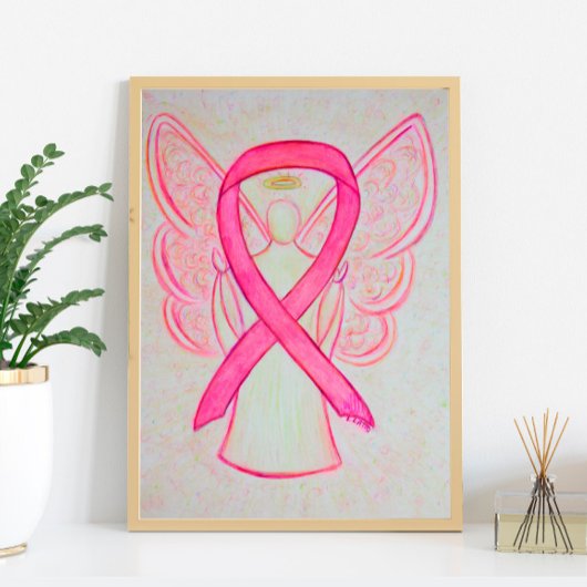 Roze bewustwording Poster Ribbon Angel - Kunst afd
