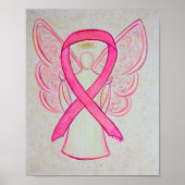 Roze bewustwording Poster Ribbon Angel - Kunst afd (Voorkant)