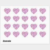 Roze BFF-hartstickers Hart Sticker (Vel)