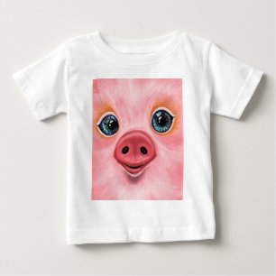 Roze Biggetje Baby T-shirt - Glimlach