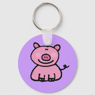 Roze biggetje sleutelhanger